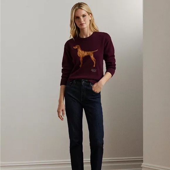 Ralph Lauren Intarsia-Knit Vizsla Cotton Sweater - Picture 5 of 6